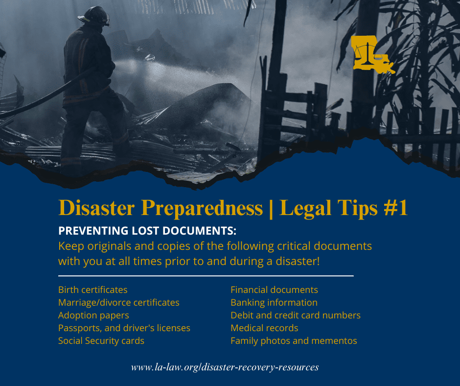 Disaster Preparedness Legal Tips #1 Lost Documents