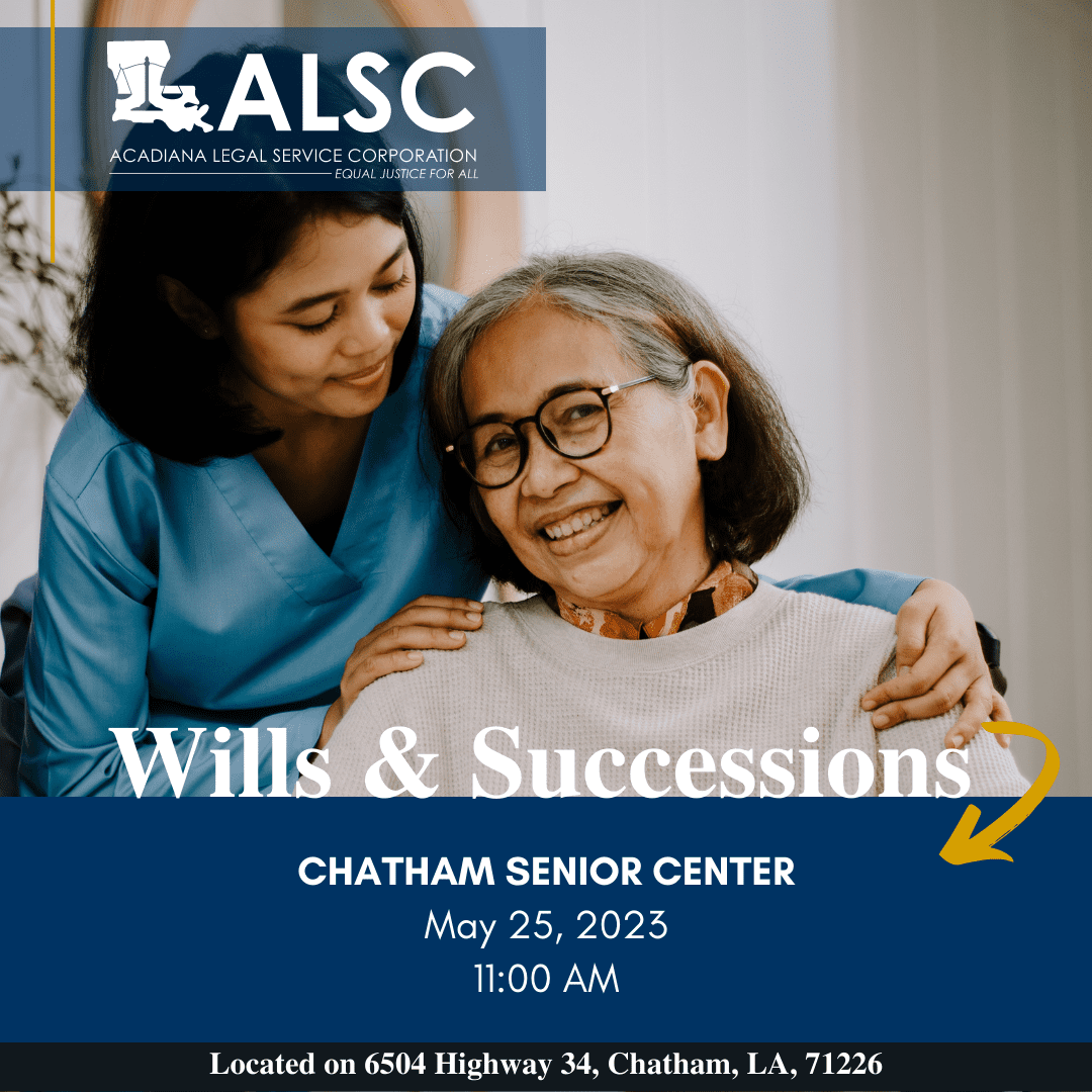 Wills & Succession Chatham Senior Center May 25, 2023