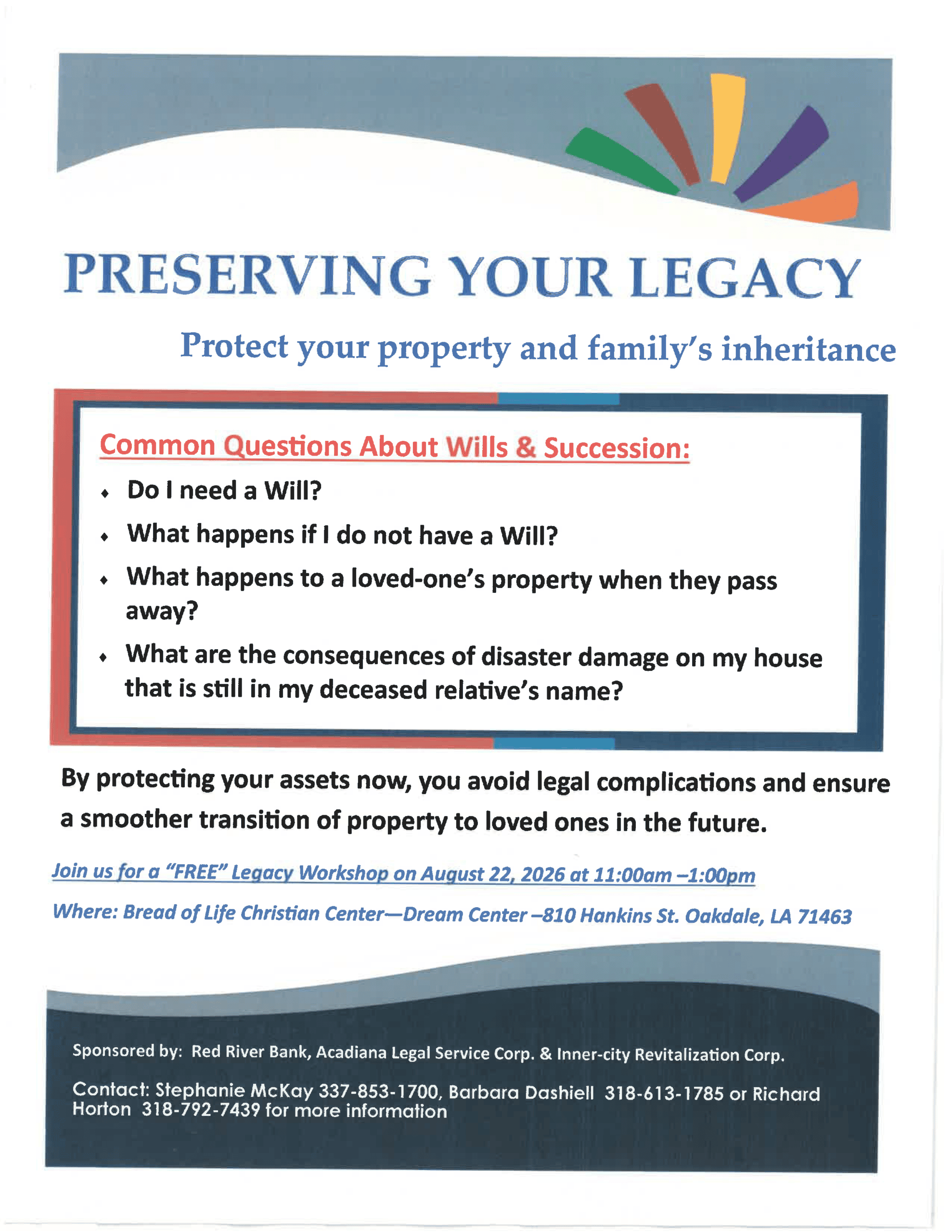 Preserving Your Legacy | Bread of Life Christian Center – Oakdale, LA